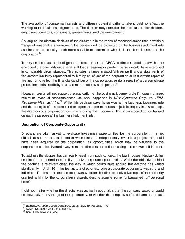 fiduciary duties of a director powers and duties of directors of a company